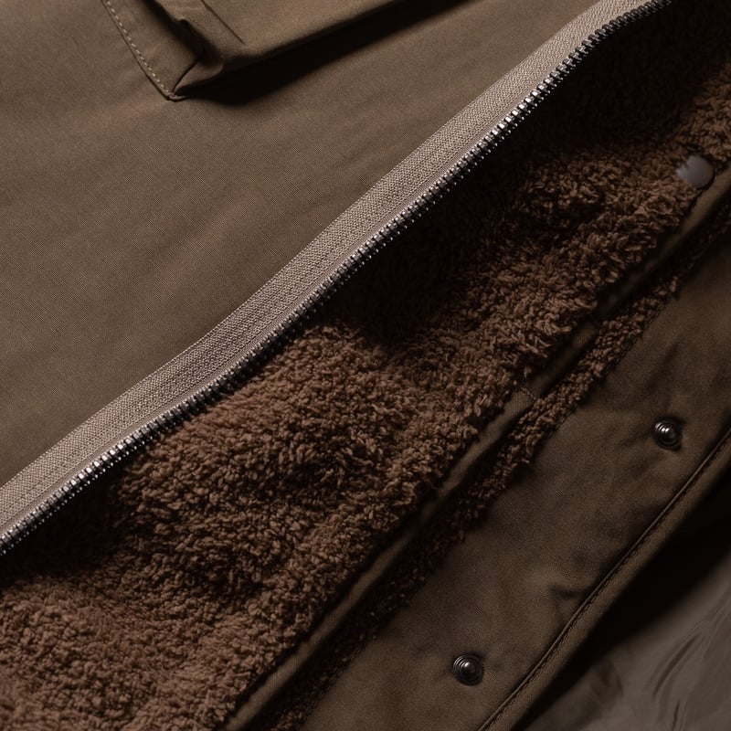 Image Flâneurs FRIZMWORKS / Smock Hooded Parka Olive détail doublure