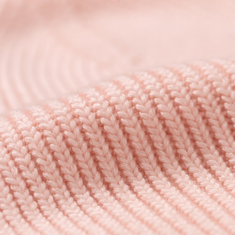 Image flâneurs NITTO KNITWEAR / Bonnet Ara Rose Pâle détail matière