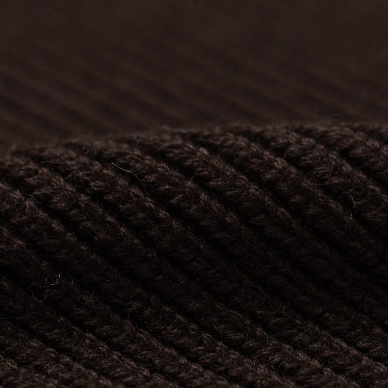 Image flâneurs NITTO KNITWEAR / Bonnet Ara Marron détail matière