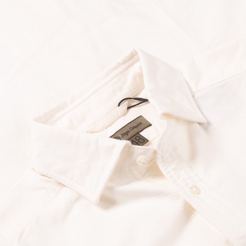 Image Flâneurs NIGEL CABOURN / British Officers Shirt White détail col