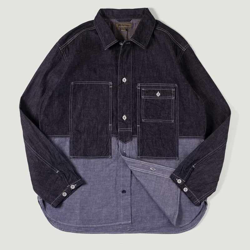 Image Flâneurs NIGEL CABOURN / Utility Shirt Type2 Denim Indigo vignette