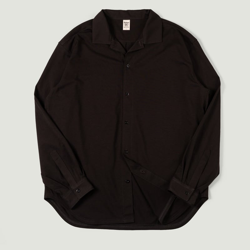 Image Flâneurs JACKMAN / Grace Lead-Off LS Shirt Ink Black vignette