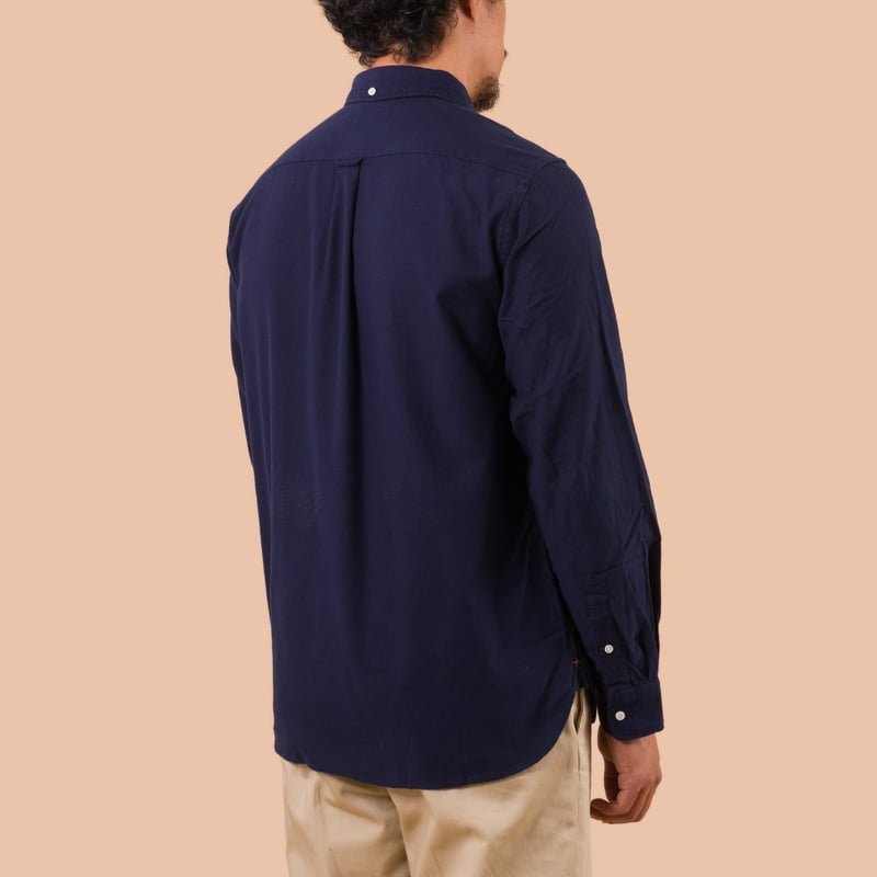 flaneurs worn back BEAMS PLUS B.D. Flannel Solid Navy