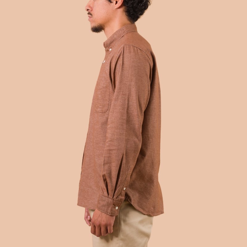 flaneurs worn side BEAMS PLUS  B.D. Flannel Solid Brown