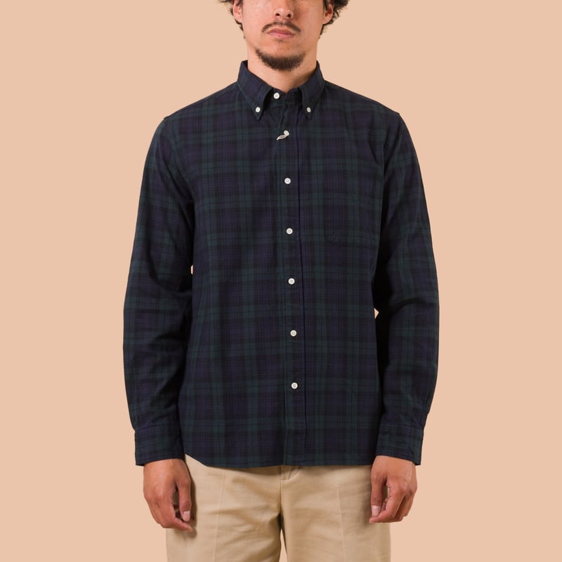 B.D. Oxford Shirt Indigo Black Watch