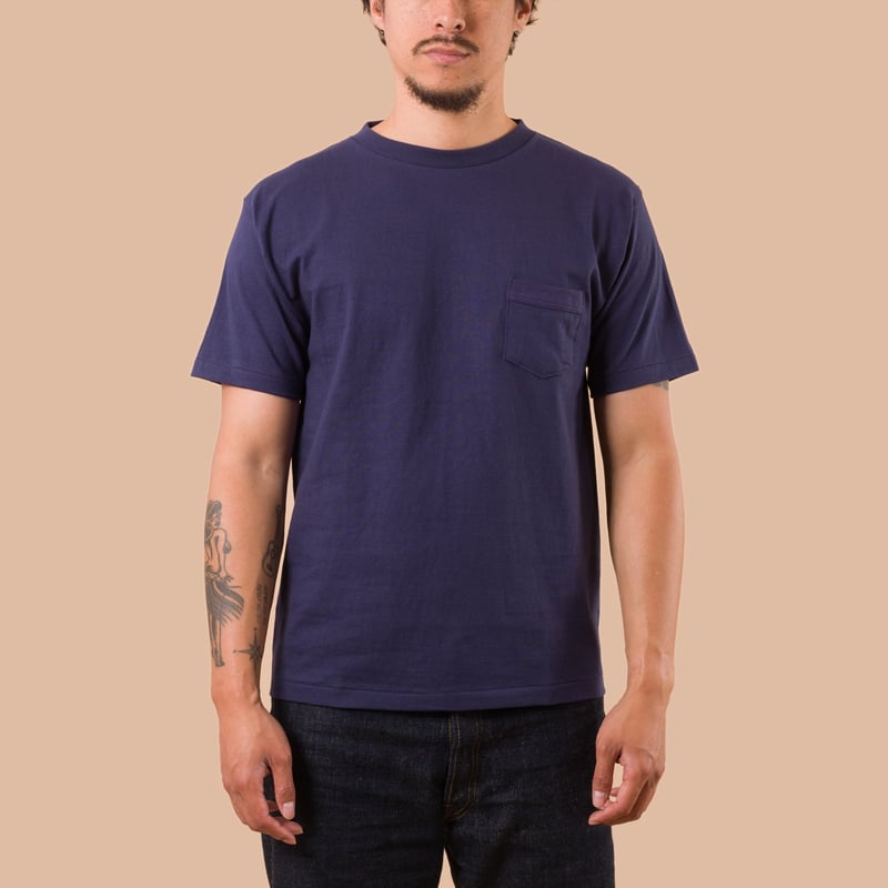 tee-shirt Denime front Lot. 273 Crew Neck Pocket T-Shirt Ink Navy