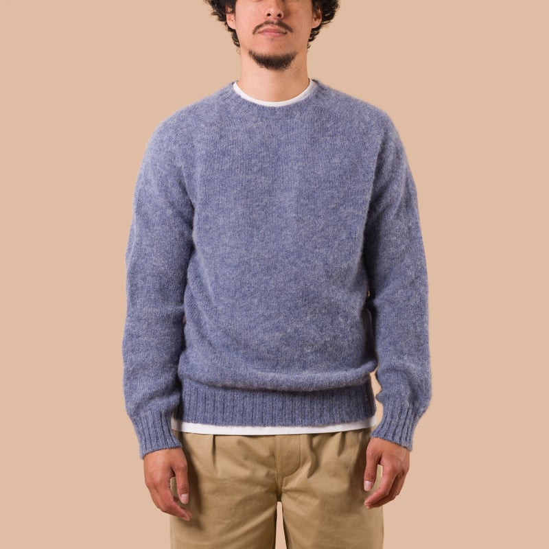 Shaggy Crew Neck Sweater Stonewash