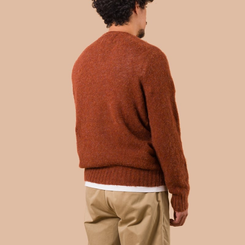 Shaggy Crew Neck Sweater Terracotta