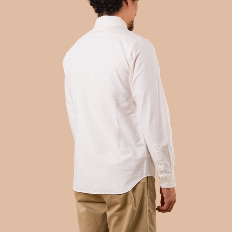 flaneurs NIGEL CABOURN British Officers Shirt White worn back