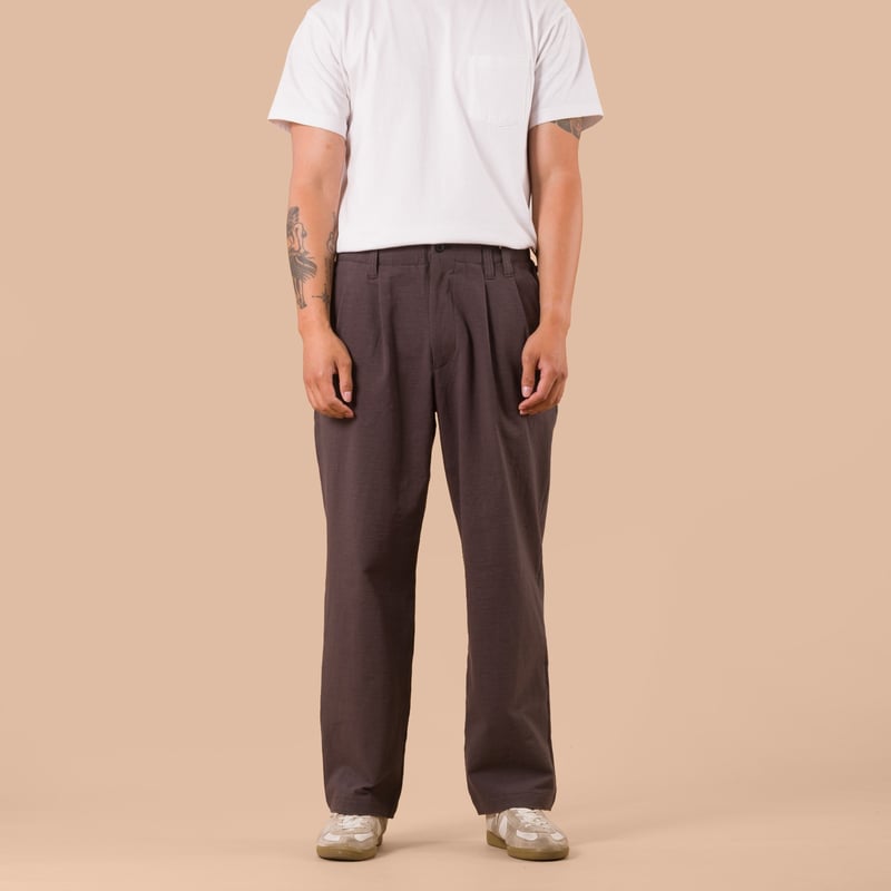 Stretch Wide Trousers Bistre