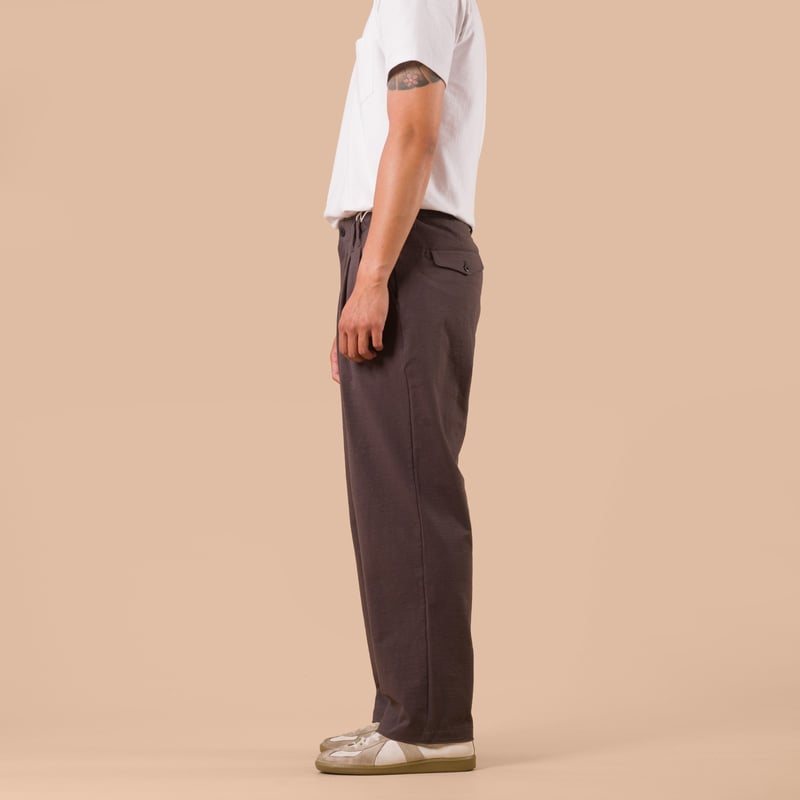 Stretch Wide Trousers Bistre