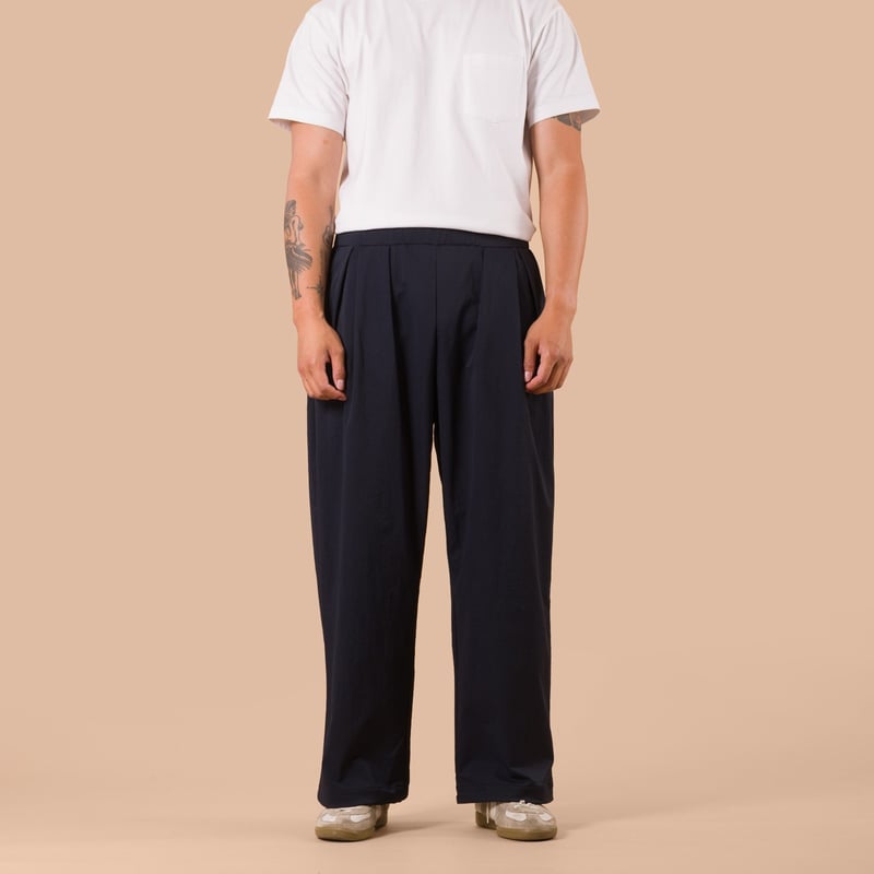 Gather Baggy Pants Dark Navy