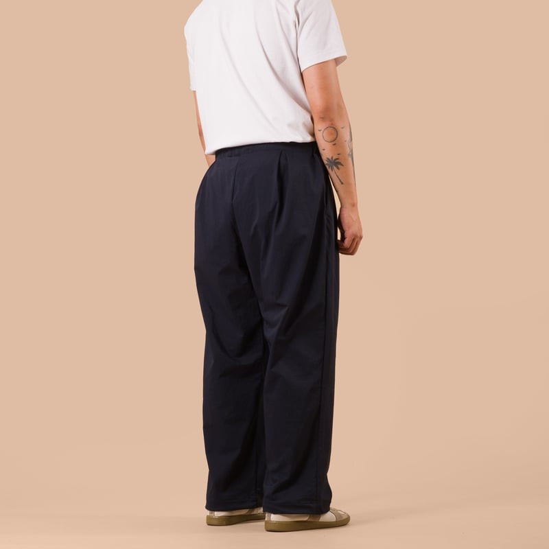 Gather Baggy Pants Dark Navy