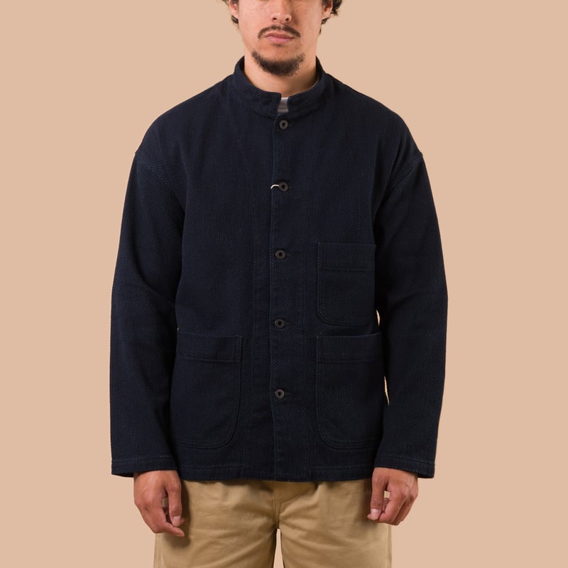 Flaneurs FOB Factory F2468 Sashiko Jacket worn front
