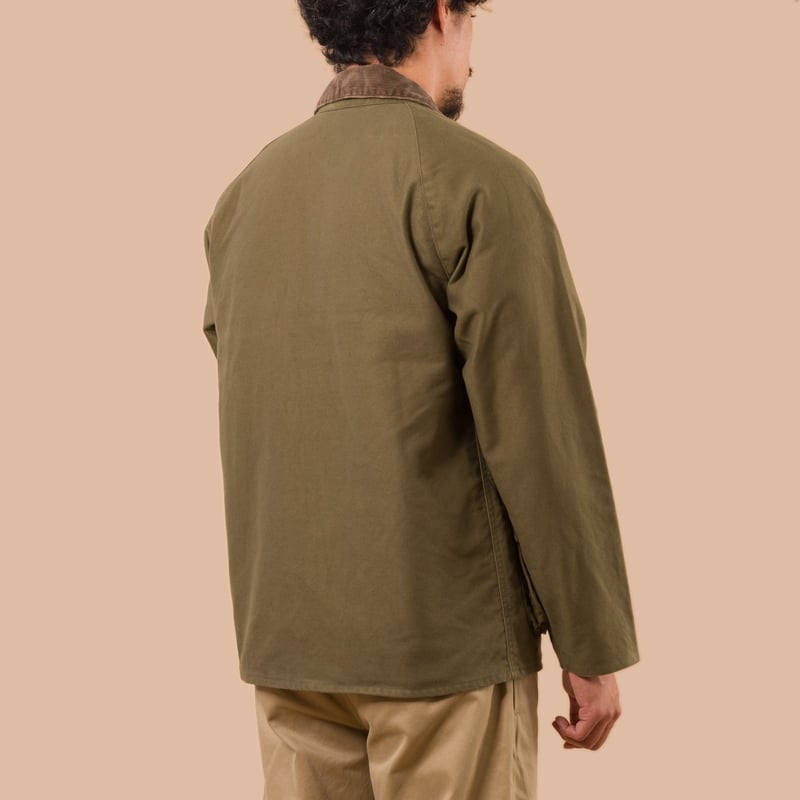 Flaneurs F2361 Heavy Moleskin Riding Jacket Olive worn back