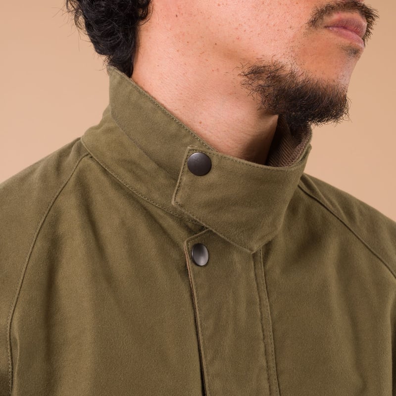 Flaneurs F2361 Heavy Moleskin Riding Jacket Olive worn