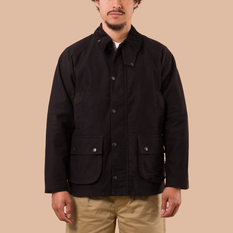 Flaneurs F2361 Heavy Moleskin Riding Jacket Black worn front