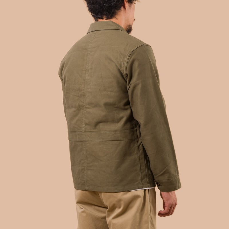 Flaneurs FOB Factory F2361 French Moleskin Jacket Olive worn back