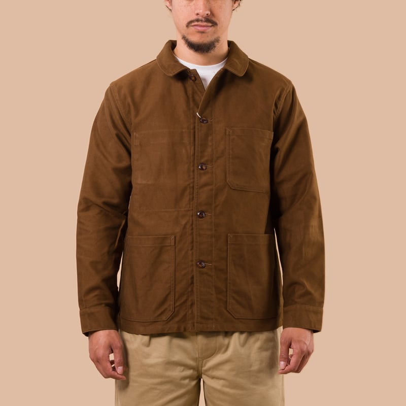 Flaneurs FOB Factory F2361 French Moleskin Jacket Brown worn front