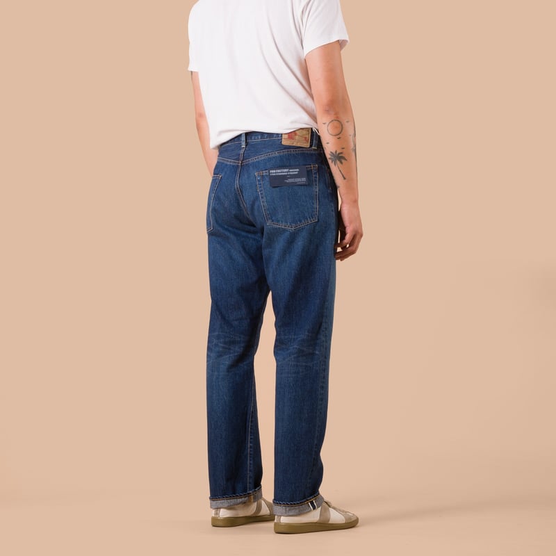 Flaneurs FOB Factory F159 13oz Used Straight Selvedge Denim worn back