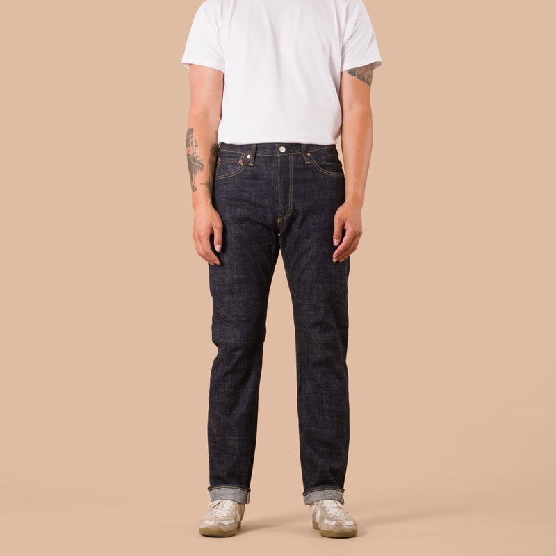 Flaneurs FOB Factory F147 Tight Straight 14oz G3 Selvedge Denim worn front