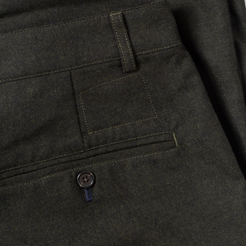 Recycled Italian Tweed Military Chino Olive