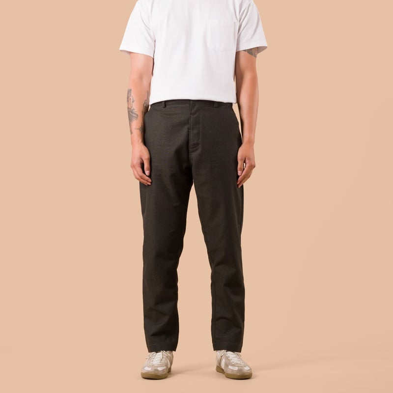 Recycled Italian Tweed Military Chino Olive