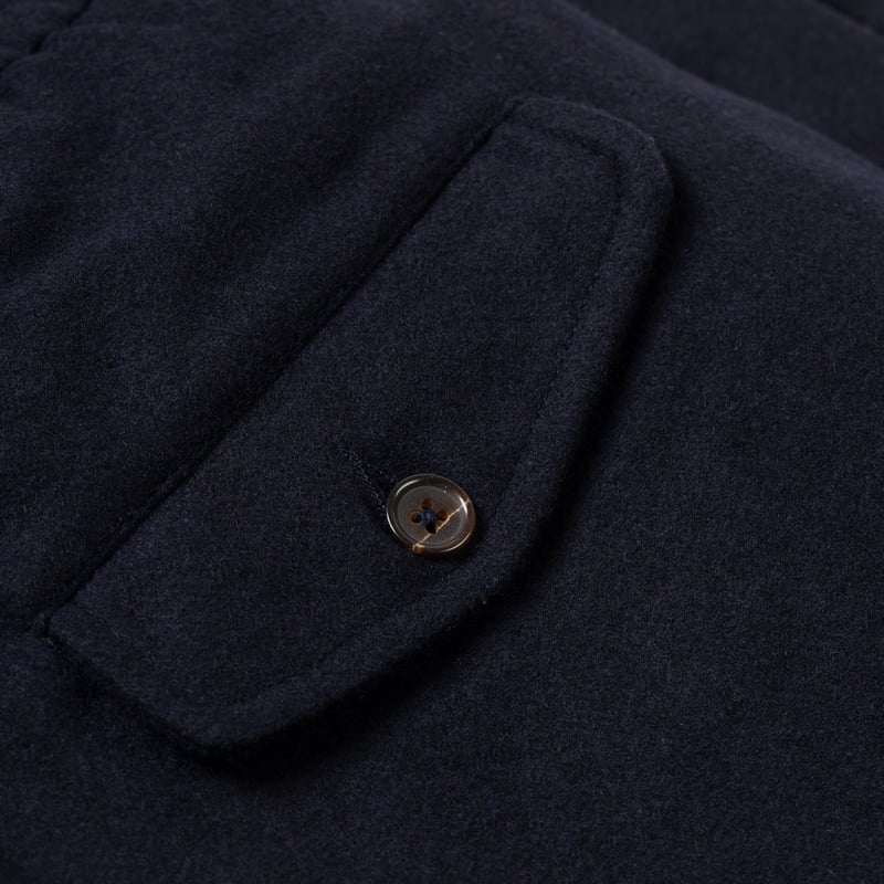 flaneurs details UNIVERSAL WORKS Dublin Wool Mix Oxford Pant Dark Navy (3)