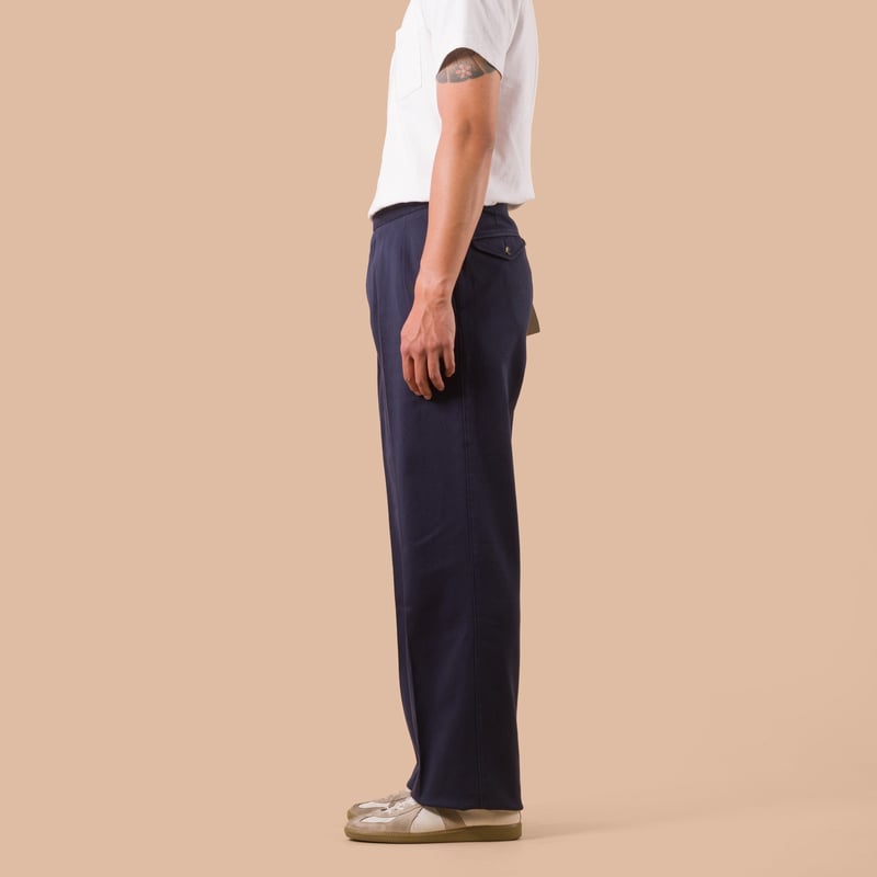 flaneurs BARNSTORMER 1849 FOB Factory American Fit Dobby Chinos Navy worn side
