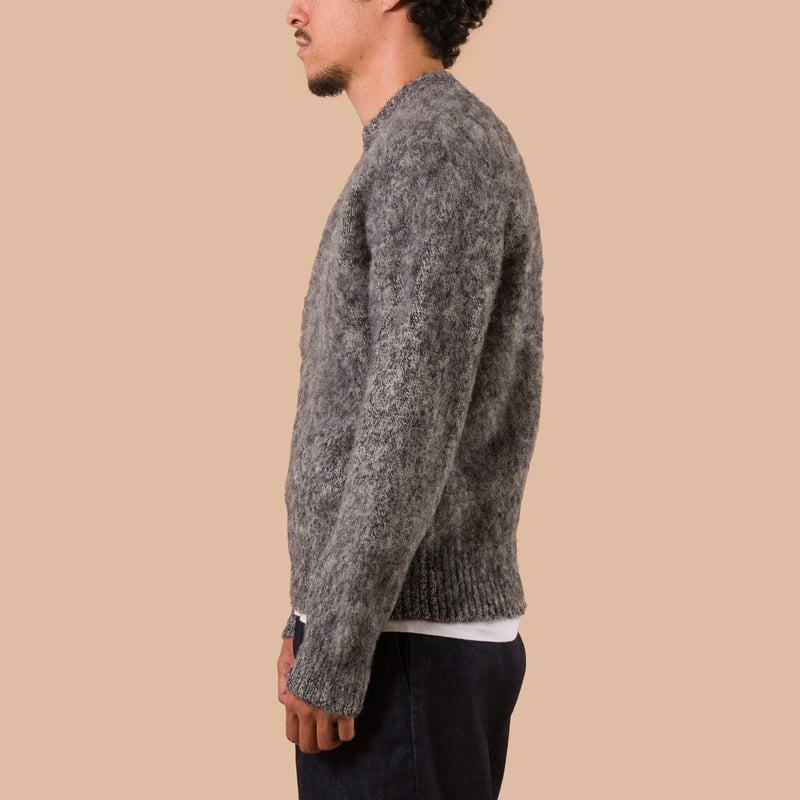 Image Flâneurs J. PRESS / Shaggy Dog Crew Neck Sweater Heather Grey profil