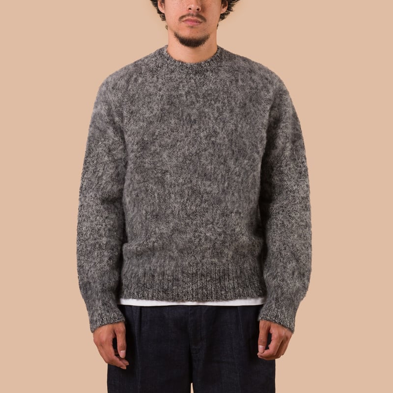 Image Flâneurs J. PRESS / Shaggy Dog Crew Neck Sweater Heather Grey face