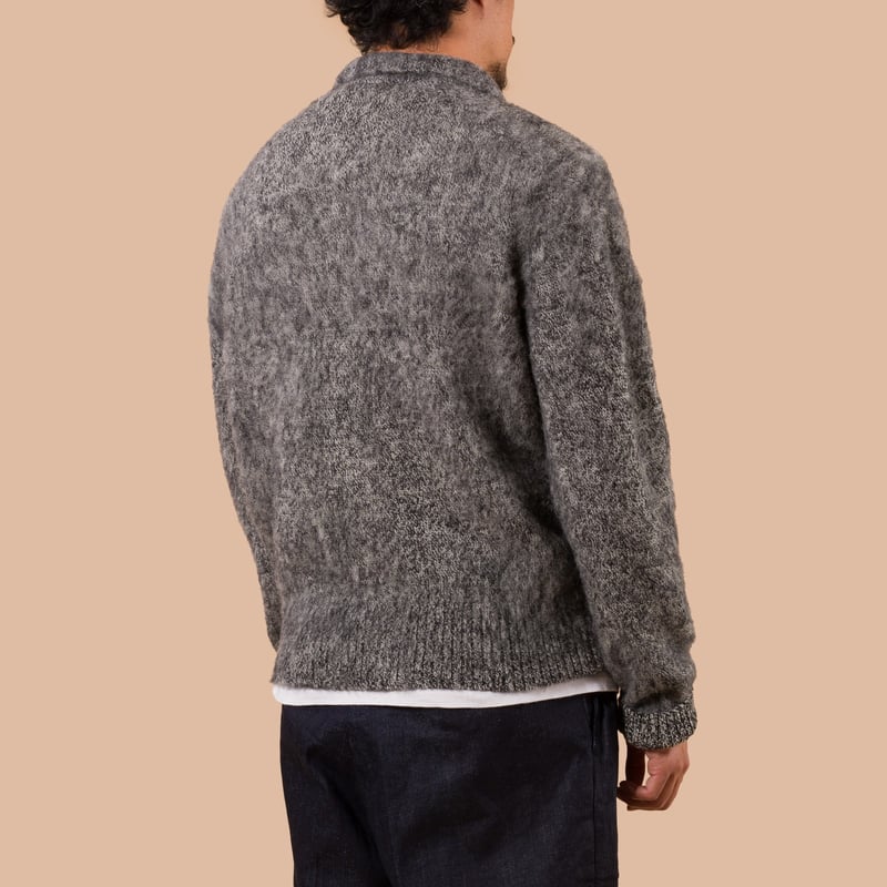 Image Flâneurs J. PRESS / Shaggy Dog Sweater Skipper Polo Heather Gray dos