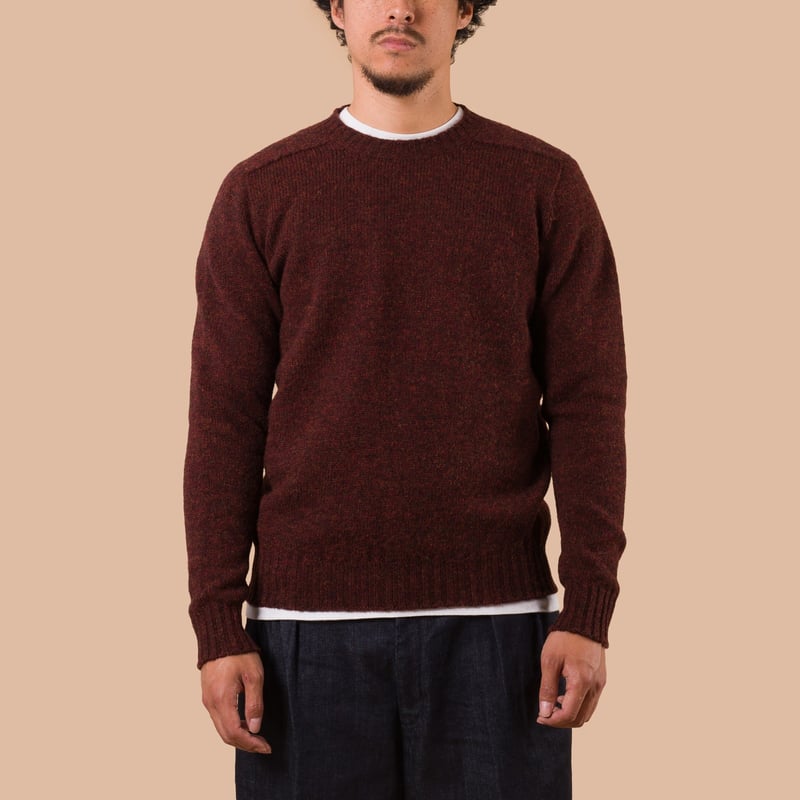 Image Flâneurs JAMIESON'S / Crewneck Saddle Shoulder Sweater Ruby face
