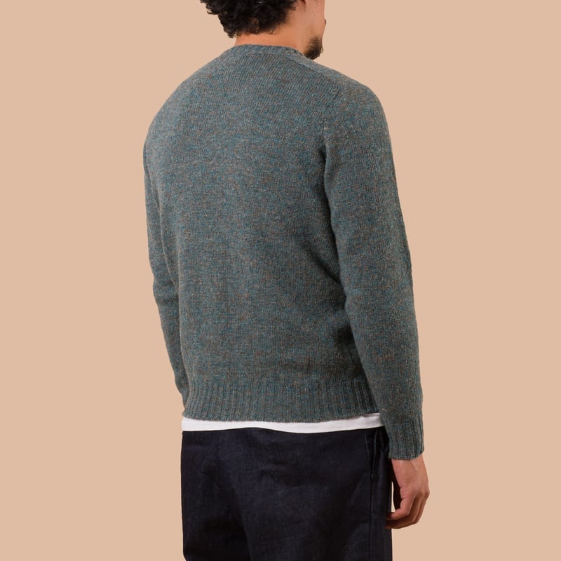 Image Flâneurs JAMIESON'S / Crewneck Saddle Shoulder Sweater Storm dos