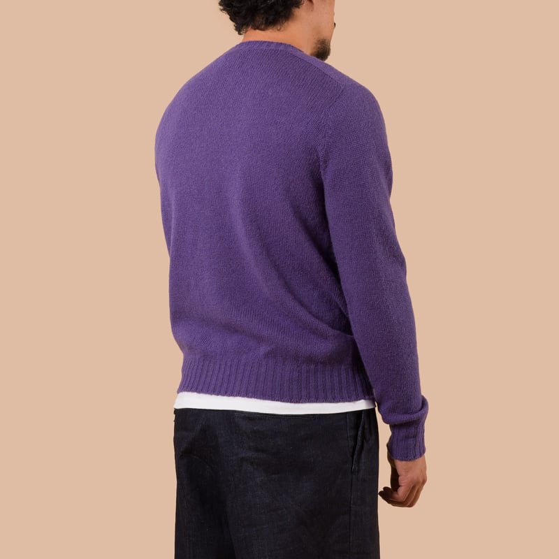 Image Flâneurs JAMIESON'S / Crewneck Saddle Shoulder Sweater Purple dos