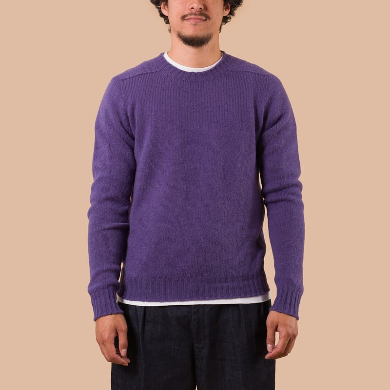 Image Flâneurs JAMIESON'S / Crewneck Saddle Shoulder Sweater Purple face