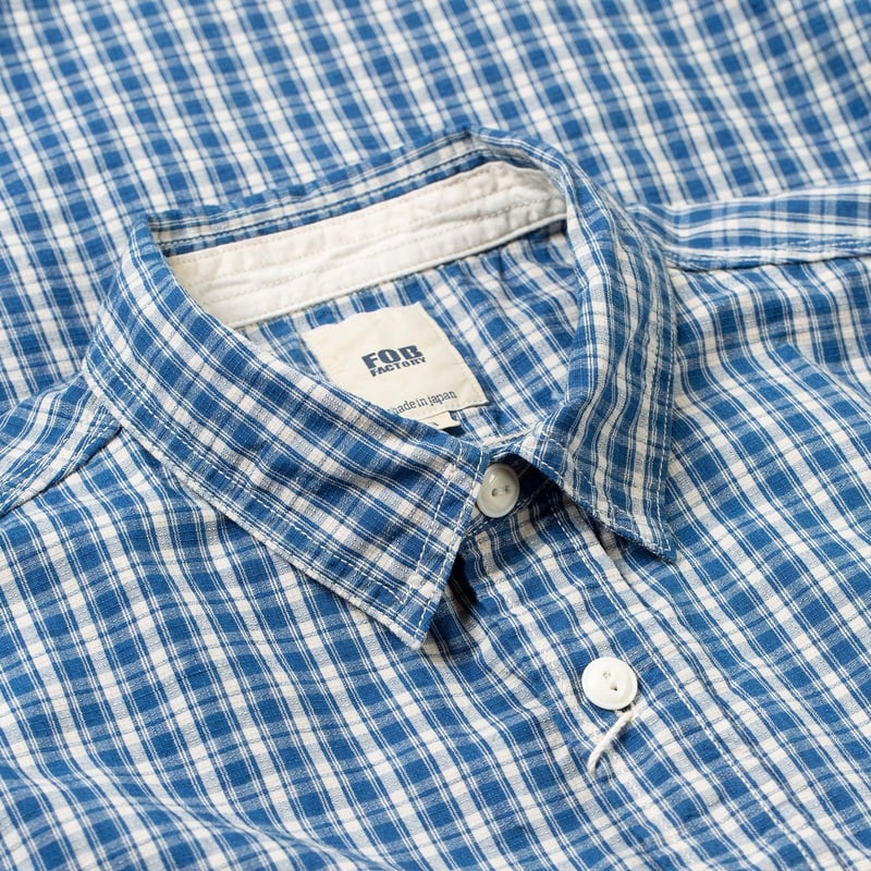 Flaneurs detail FOB Factory F3516 Indigo Check Work Shirt
