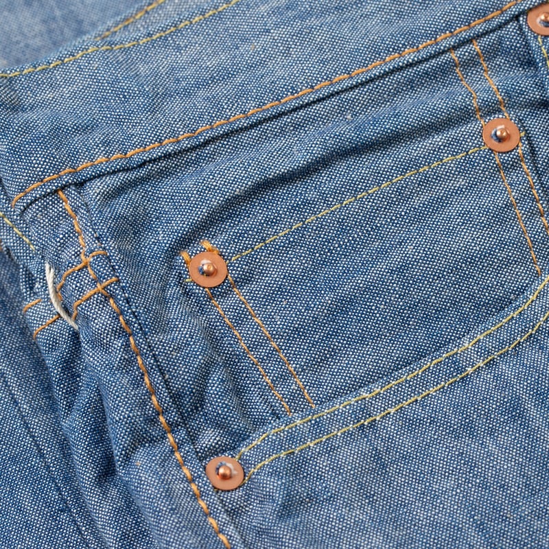 flaneurs details PURE BLUE JAPAN 1186-2 14oz Slub Chambray Relaxed Tapered (3)