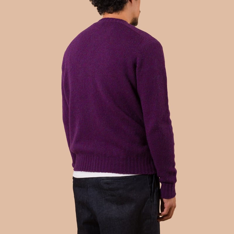 Image flâneurs JAMIESON'S / Crewneck Saddle Shoulder Sweater Loganberry dos