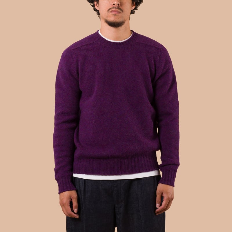 Image flâneurs JAMIESON'S / Crewneck Saddle Shoulder Sweater Loganberry face