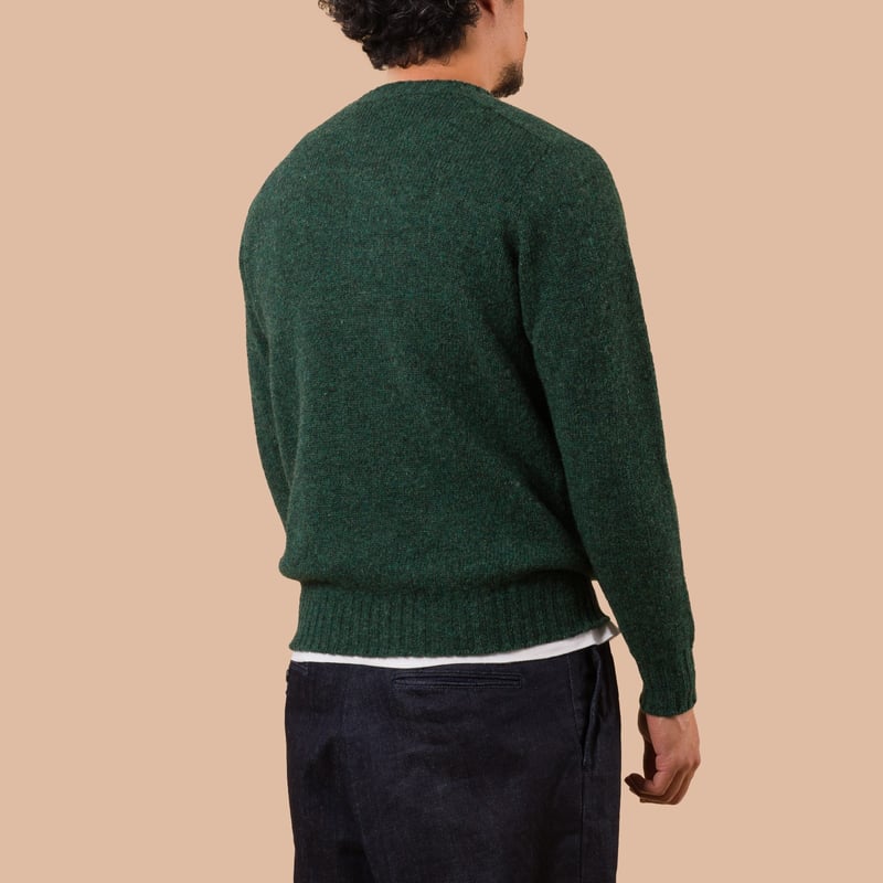 Image Flâneurs JAMIESON'S / Crewneck Saddle Shoulder Sweater Conifer dos