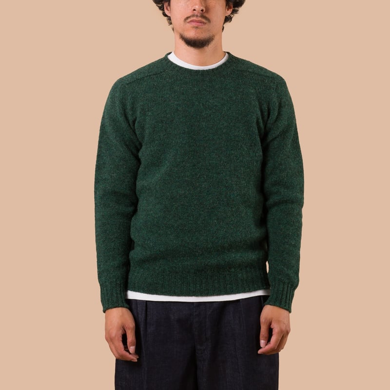 Image Flâneurs JAMIESON'S / Crewneck Saddle Shoulder Sweater Conifer face