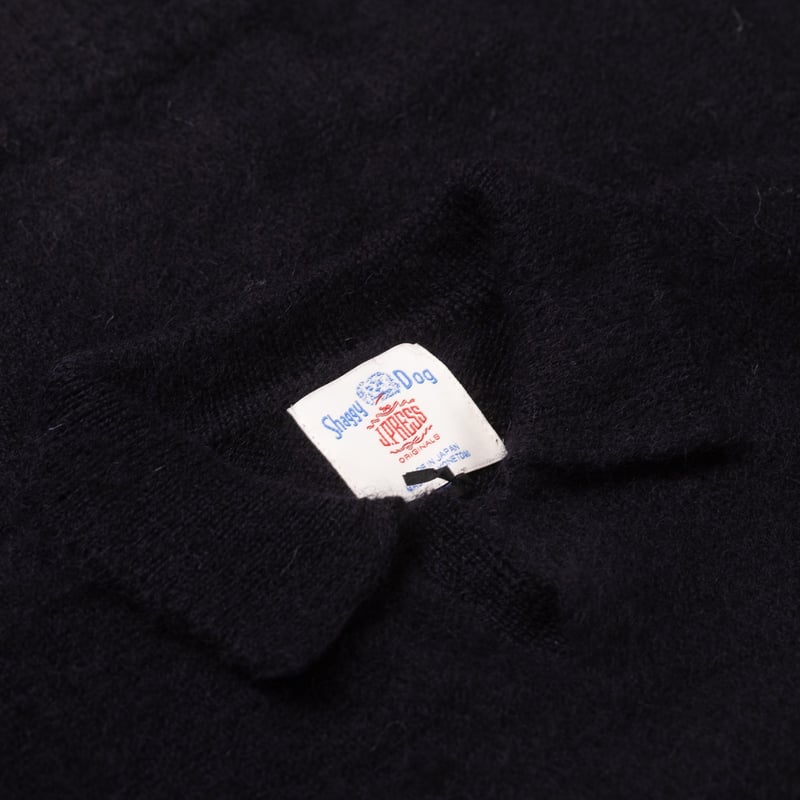 Image Flâneurs J. PRESS / Shaggy Dog Sweater Skipper Polo Navy détail col