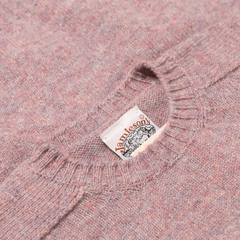 Image Flâneurs JAMIESON'S / Crewneck Saddle Shoulder Sweater Wild Violet détail col