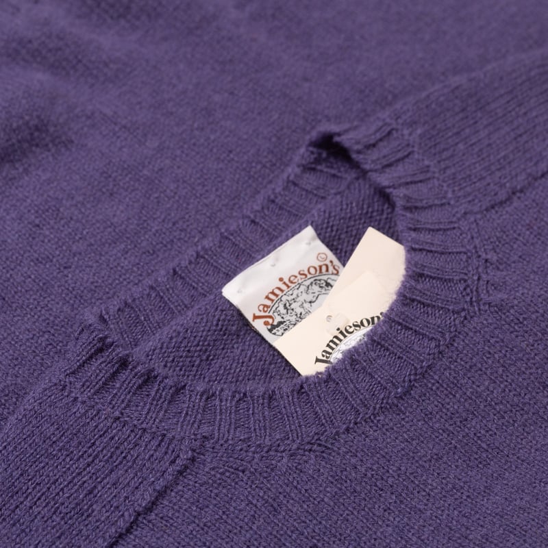 Image Flâneurs JAMIESON'S / Crewneck Saddle Shoulder Sweater Purple détail col