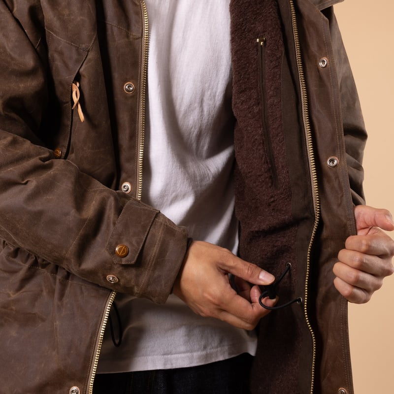 Image flâneurs MANIFATTURA CECCARELLI / Long Mountain Jacket Dark Tan détail