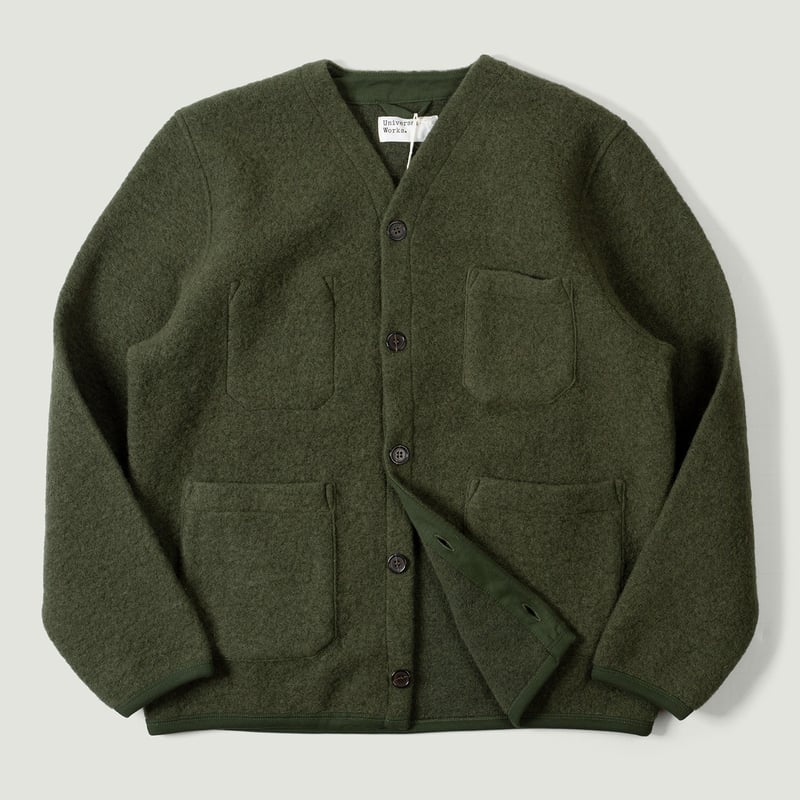 flaneurs vignette UNIVERSAL WORKS Wool Fleece Cardigan olive