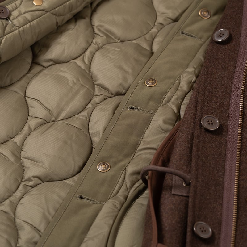 Image Flâneurs FRIZMWORKS / Wool Vincent Fishtail Parka Brown détail 1