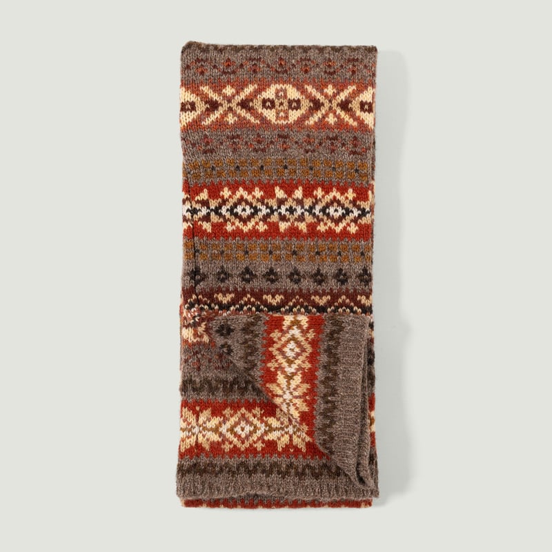 Image flâneurs JAMIESON'S / Fair Isle Scarf Terracotta vignette