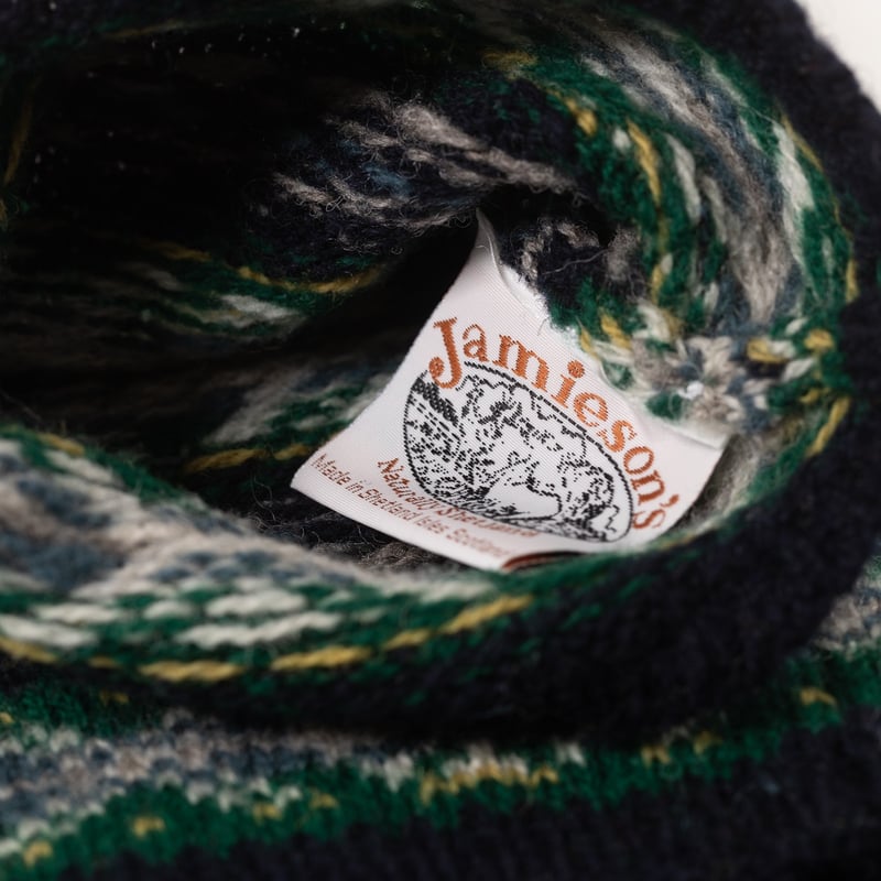 Image flâneurs JAMIESON'S / Fair Isle Scarf Navy détail